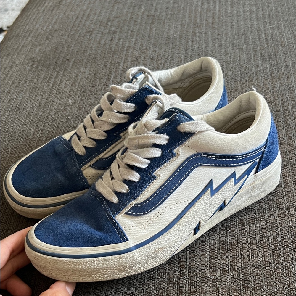 Vans Kids Blue and Cream Sneakers